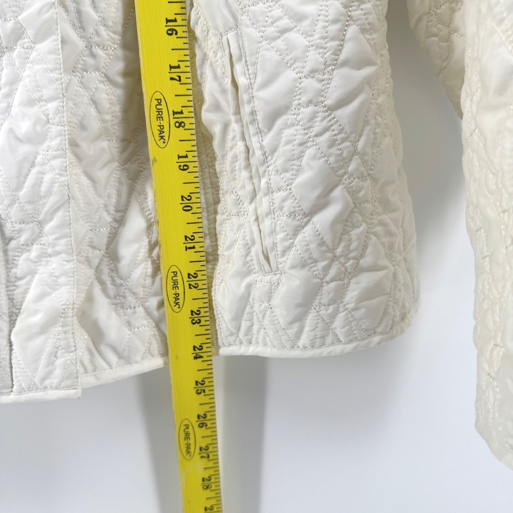 REQUIREMENTS Quilted Jacket Vanilla Cream Ivory Button Front Collar Medium - Picture 7 of 9